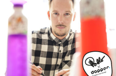 Pablo Lucker zijn kunst op verschillende doppers